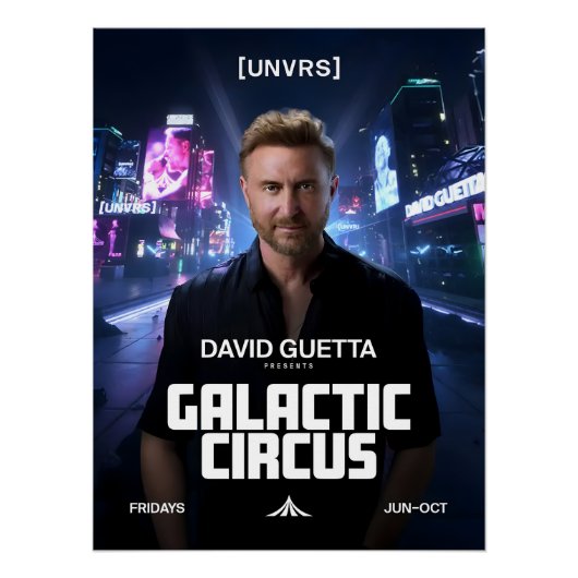  David Guetta - Galactic Circus - [UNVRS] Poster (Voorkant)