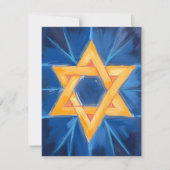 David Hanukkah Blauwe Waterverf Feestdagenkaart (Voorkant)