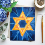 David Hanukkah Blauwe Waterverf Feestdagenkaart<br><div class="desc">David Hanukkah Blue Waterverf Holiday Kaart - Happy Hanukkah!</div>