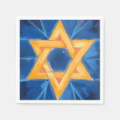 David Hanukkah Blauwe Waterverf Servet (Voorkant)