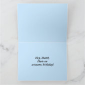 David Happy Birthday Surfer met regenboog Kaart (Binnen)