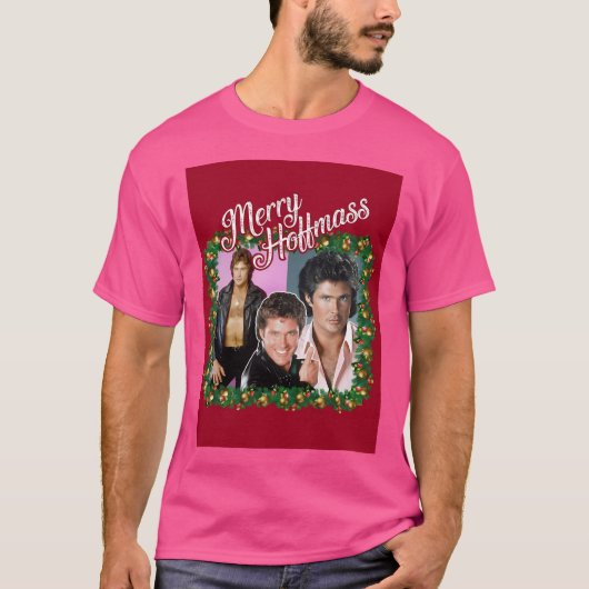 David Hasselhoff Happy Christmas T-shirt (Voorkant)