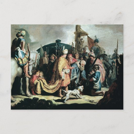 David Het hoofd van Goliath aanbieden aan koning S Briefkaart (Voorkant)