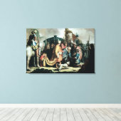 David Het hoofd van Goliath aanbieden aan koning S Canvas Afdruk (Insitu (Houten vloer))