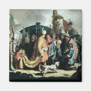 David Het hoofd van Goliath aanbieden aan koning S Magneet