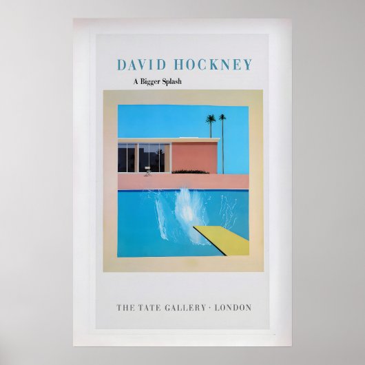 David Hockney 'A Bigger Splash' Vintage Tentoonste Poster (Voorkant)