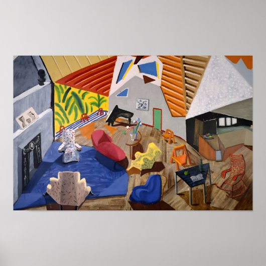 David hockney kunst schilderij poster (Voorkant)