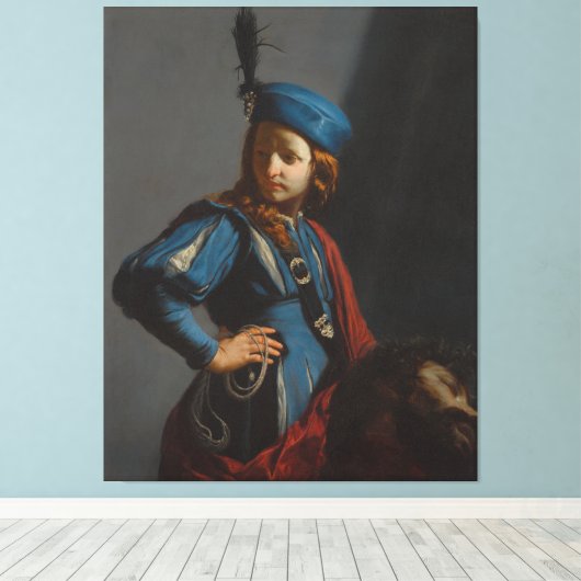 David Hoofd Goliath Guido Cagnacci Schilderkunst k Canvas Afdruk (Insitu (Houten vloer))