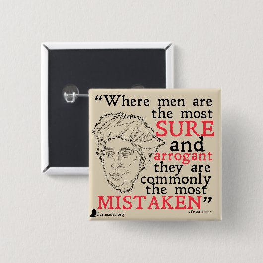 David Hume Quote Button (Voorkant /achterkant)