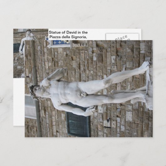 David in de Piazza della Signoria, Florence Briefkaart (Voorkant / Achterkant)