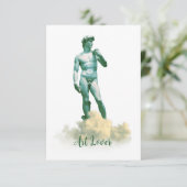 David in de wolken RSVP kaartje (Staand voorkant)