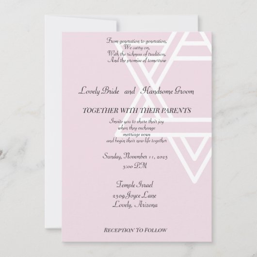 David in het roze joods kaart (Voorkant)