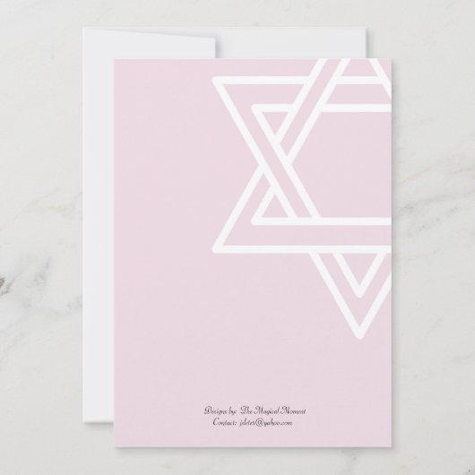 David in het roze joods kaart (Achterkant)