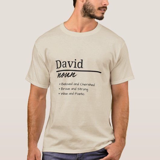 David, jongen gepersonaliseerde naam definitie t-shirt (Voorkant)