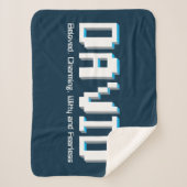 David jongens naam en betekenis pixels tekst gamer sherpa deken (Voorkant)