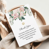 David Joodse Roze Bloemen Begrafenis Bedankkaart