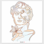 David - Line Drawing of man - Essense of Line Post Sticker (Vel)