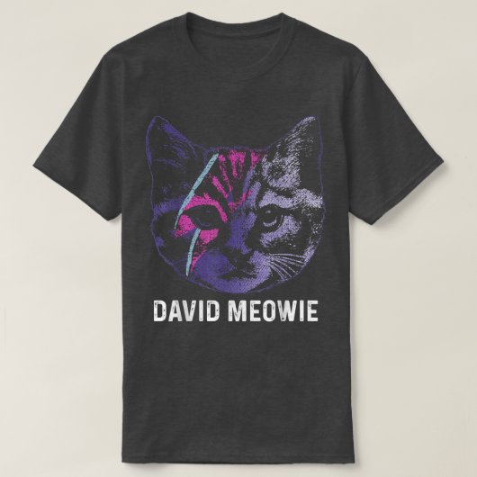 David Meowie Funny Cat Cat Lover T-shirt (Design voorkant)