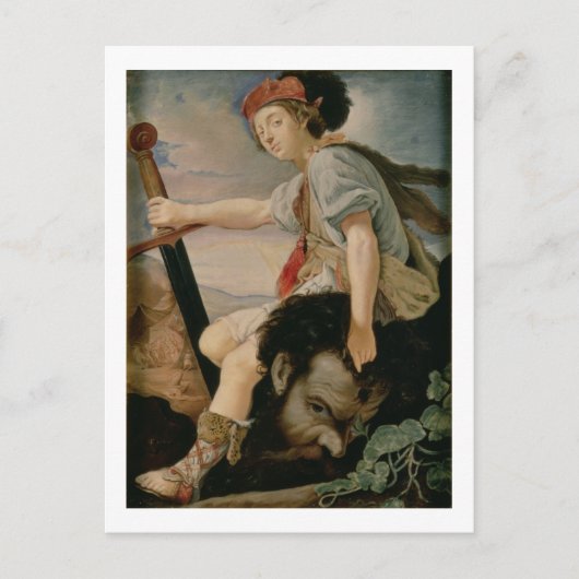 David met het hoofd van Goliath Briefkaart (Voorkant)