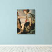David met het hoofd van Goliath Canvas Afdruk (Insitu (Houten vloer))