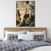David met het hoofd van Goliath Canvas Afdruk (Insitu (Slaapkamer))