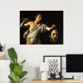 David met het hoofd van Goliath, Caravaggio Poster (Thuiskantoor)