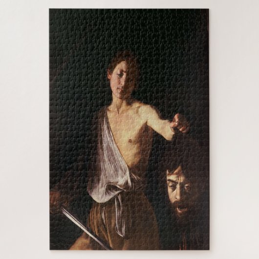 David met het hoofd van Goliath door Caravaggio Legpuzzel (Verticaal)