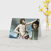 David met het hoofd van Goliath Kunstkaart Kaart (Gele Bloem)