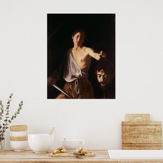 David met het hoofd van Goliath Poster (Keuken)