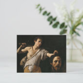 David met het hoofd van Goliath van Caravaggio Briefkaart (Staand voorkant)