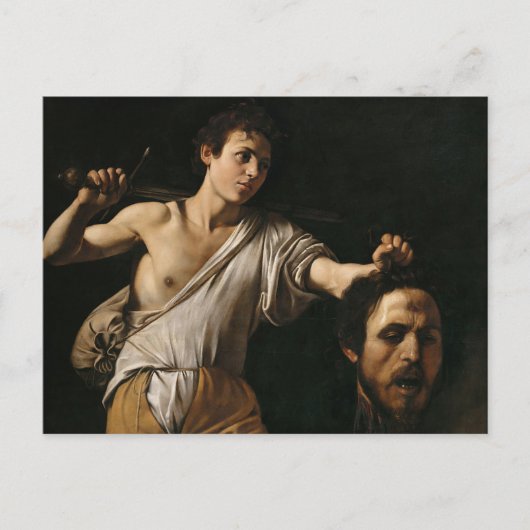 David met het hoofd van Goliath van Caravaggio Briefkaart (Voorkant)