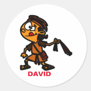 David met Slingshot Bijbelverhaal  Ronde Sticker