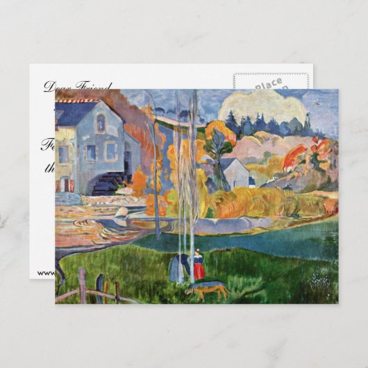 David-Mill in Pont-Aven door Gauguin Paul Briefkaart (Voorkant / Achterkant)
