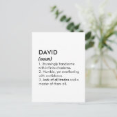 David naam, Bewerkbare naam, Aangepaste naam Briefkaart (Staand voorkant)
