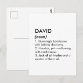 David naam, Bewerkbare naam, Aangepaste naam Briefkaart (Voorkant / Achterkant)