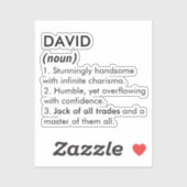 David naam, Bewerkbare naam, Aangepaste naam Sticker (Vel)