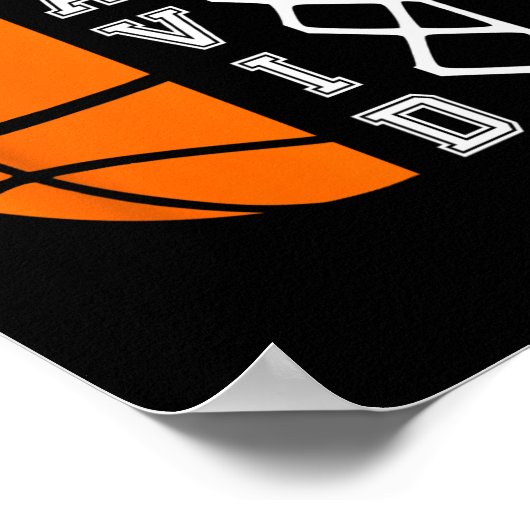 David Naam Gepersonaliseerde Basketbalspeler Grafi Poster (Hoek)