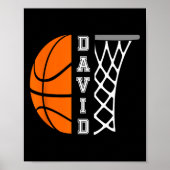 David Naam Gepersonaliseerde Basketbalspeler Grafi Poster (Voorkant)