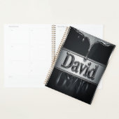 David Naam in Vloeibaar Metaal Chroom Planner (Display)