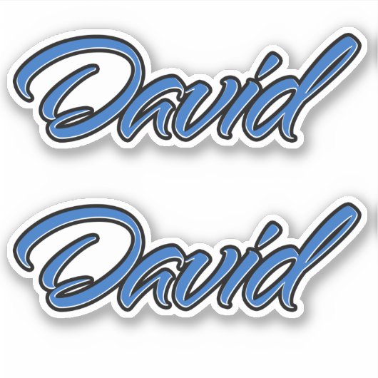 David Name blue Aufkleber Sticker Stickerset (Voorkant)
