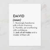 David name, Editable name, Custom name Briefkaart (Voorkant)