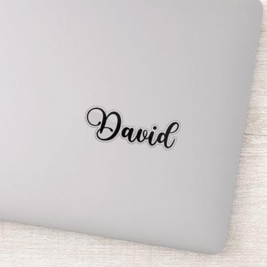 David Name - Handgeschreven kalligrafie Sticker (Detail)