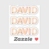David Name in Ggloed Neon Lights Sticker (Vel)