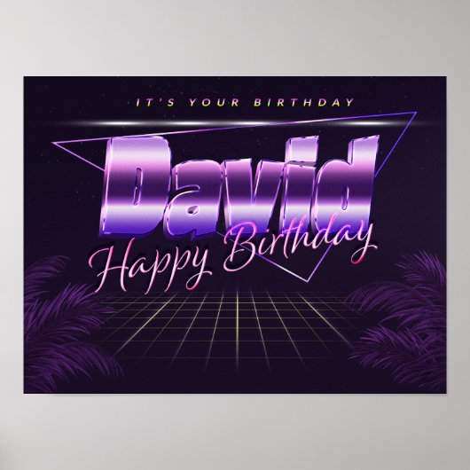 David Name Vorname Poster Geburtstag (Voorkant)