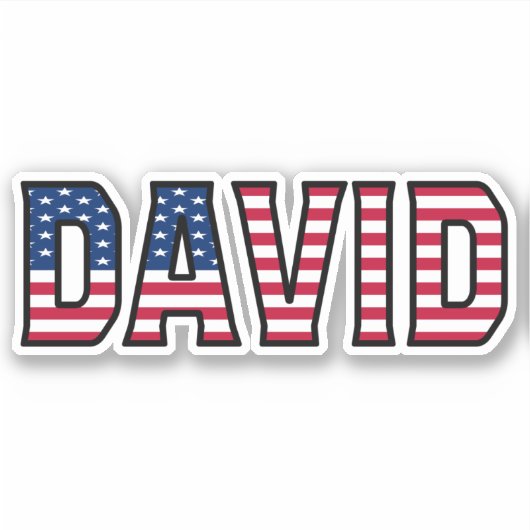 David Name Vorname USA Sticker Stickerset (Voorkant)