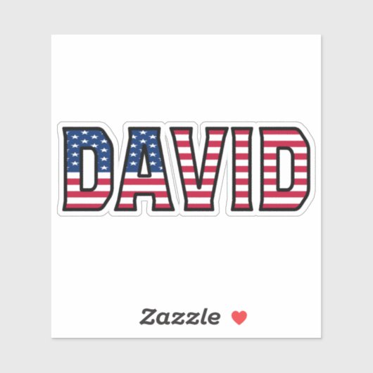 David Name Vorname USA Sticker Stickerset (Vel)