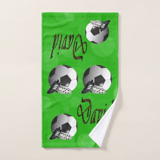 David Name With Voetballen, Handdoek (Handdoek)