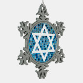 David op Blue Mosaic Tegel Pattern Ornament (Links)