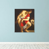 David overdenkt het hoofd van Goliath Canvas Afdruk (Insitu (Houten vloer))