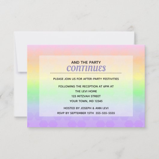 David Pastel Ombre Bat Mitswa na het feest Kaart (Voorkant)